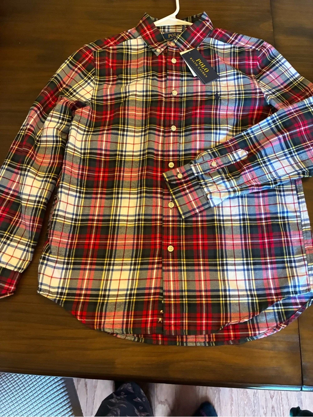 Ralph Lauren Red White Black Plaid Button-Down Shirt